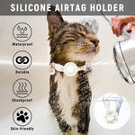 For AirTag 2nd Gen / AirTag 1st Gen Tracker Silicone Cover Small Daisy Pet Collar Dog Collar With Bell And Front Back Film