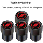 2 Sets Car Modification Aluminum Tire Valve Caps, Graphic Model, Alphabet Model, Red Logo, Blue Logo