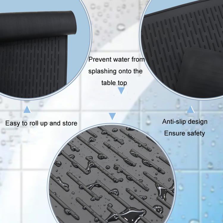 Large Silicone Stovetop Protective Mat Kitchen Countertop Dish Drainage Stain Prevention Pad, 71 x 50 x 0.3cm