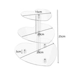 Acrylic Three-Tier Heart-Shaped Wedding Birthday Cupcake Stand, YX153