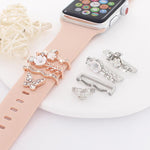 4pcs / Set 22mm Width Smart Watch Silicone Band Decorative Ring Metal Accessories