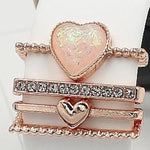 21mm Width Smart Watch Universal Silicone Band Heart Decorative Ring Metal Accessories, 4pcs / Set