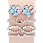 4pcs / Set 22mm Width Smart Watch Silicone Band Decorative Ring Metal Accessories