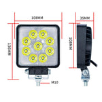 DC 12V-80V Forklift LED High Brightness Front Working Headlight, 4 Inches 9 Beads