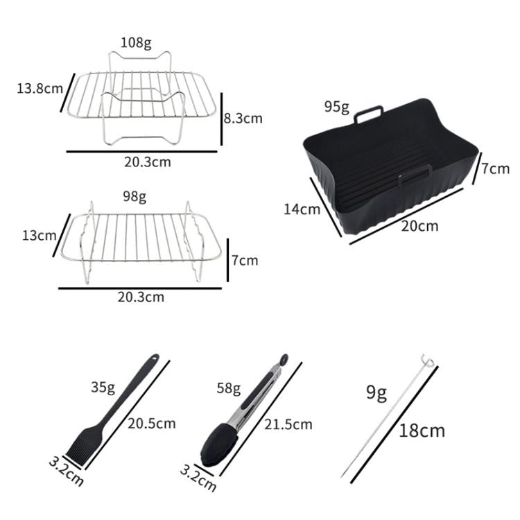 Air Fryer Accessories Set Airfryer Mold Liner Reusable Oven Grill Baking Rack, 20 In 1, 22 In 1, 25 In 1