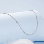 S925 Sterling Silver Platinum-Plated Snake Bone Basic Necklace, S Thickness 0.08cm