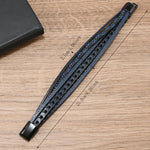 Stylish Minimalist Handmade Braided Leather Bracelet for Men with Magnetic Clasp Closure