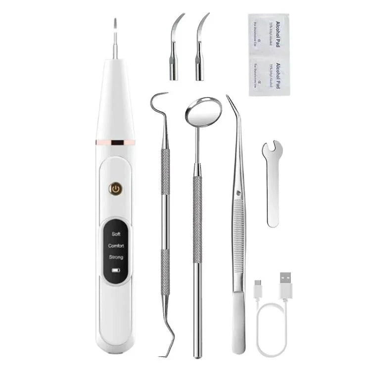 Pet Ultrasonic Teeth Cleaner Dog Tooth Brushing Kit Plaque Tartar Remover Dental Care Tool, With 3pcs Kit (White), With 3pcs Kit (Black), With Gift Box Oral Mirror (White), With Gift Box Oral Mirror (Black)
