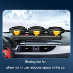 F4505 Car Triple-Head Rotatable Fan Auto 3-Way Folding Fan, USB Port 5V, Cigarette Lighter Port 12V, Cigarette Lighter Port 24V