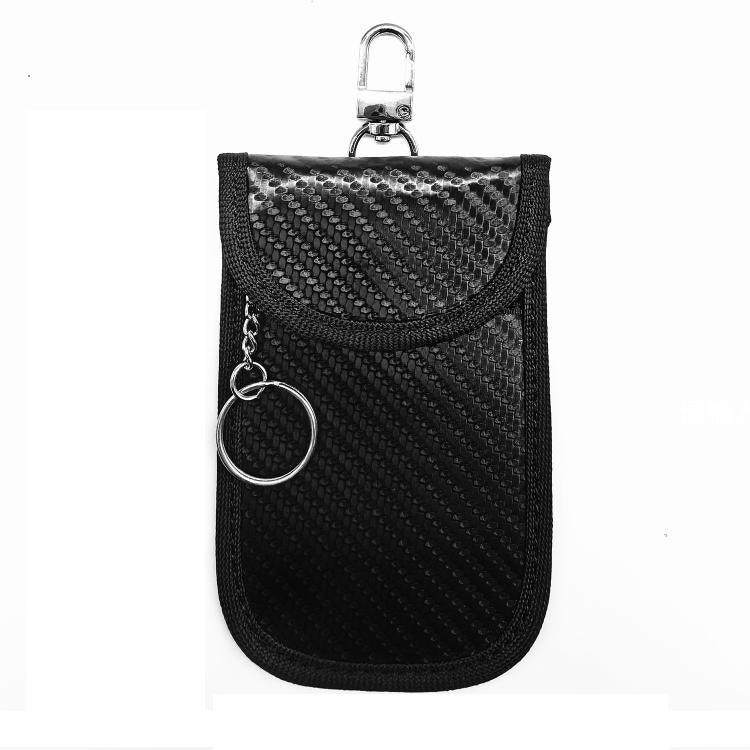 RFID Blocking Car Key Holder Anti-Skimming Carbon Fiber Key Case for Vehicles, Credit Cards & Electronics, Medium Red Line, Medium Green Line, Small Black Line