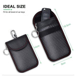 RFID Blocking Car Key Holder Anti-Skimming Carbon Fiber Key Case for Vehicles, Credit Cards & Electronics, Medium Red Line, Medium Green Line, Small Black Line