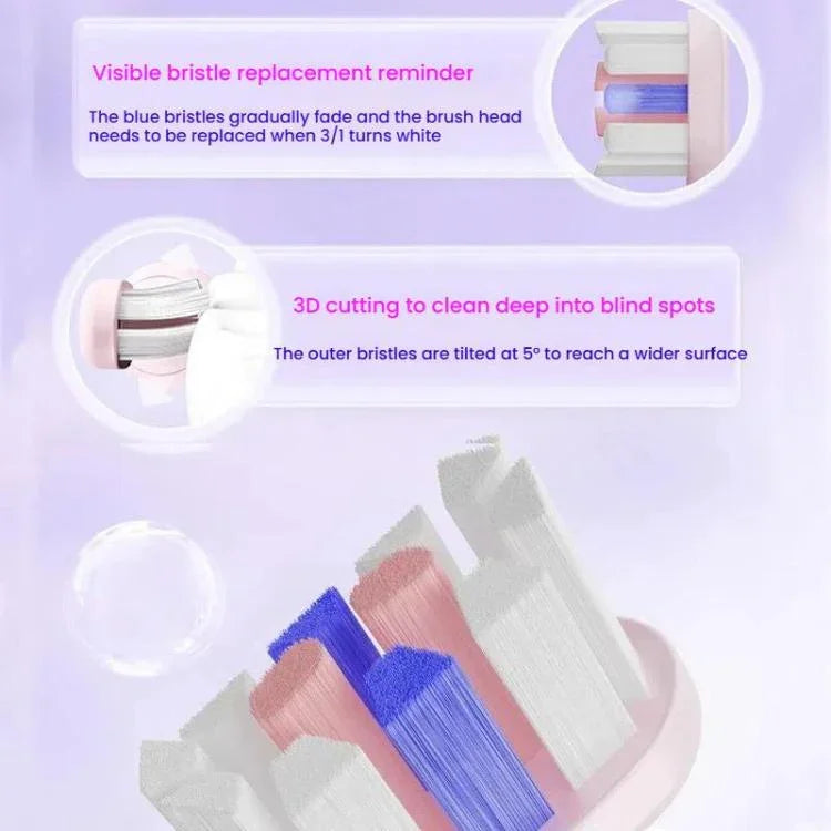 Rechargeable Sonic Electric Toothbrush for Adults with Custom Mode, Antibacterial Brush Heads, Smart Timer, Sterilization White, Sterilization Light Purple, Standard White, Standard Light Purple