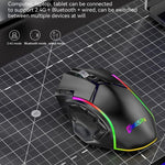 MKESPN W605 Triple-Mode 24000 DPI 12-key Wireless Gaming Mouse Macro Customization, W605