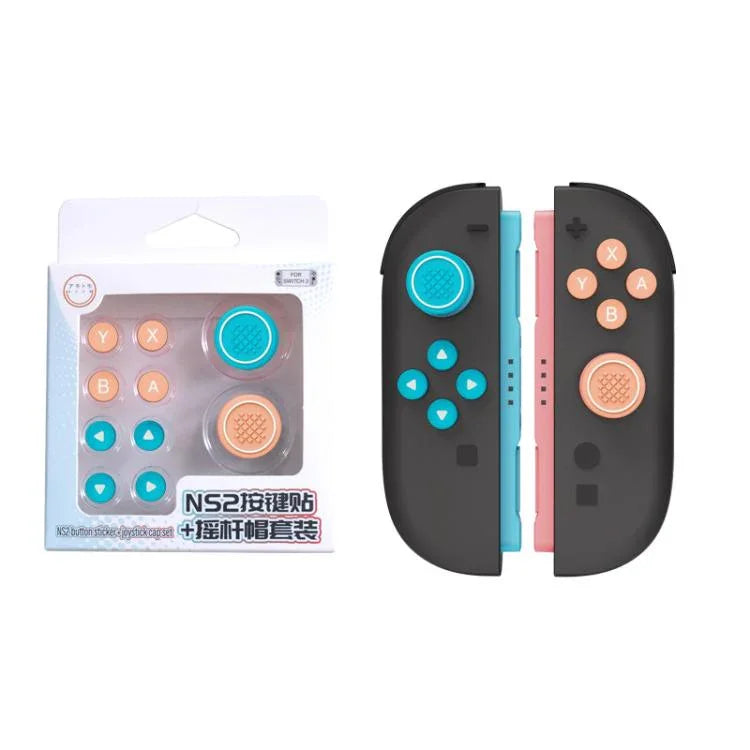 For Nintendo Switch 2 Joy-Con Controllers Silicone Button Skins & Joystick Caps Set
