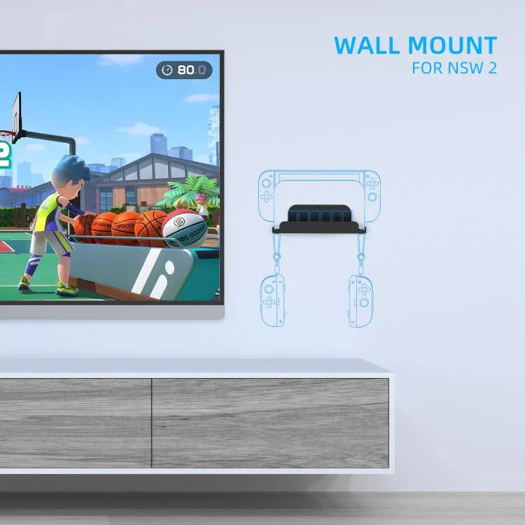 Wall Mount Holder for Nintendo Switch 2/Switch/Switch OLED & Joy-Con With Game Card Storage