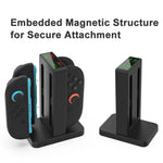 DOBE 4-in-1 Magnetic Charging Station for Nintendo Switch 2 Controllers with LED Indicators & Cartridge Storage, TNS-3192B