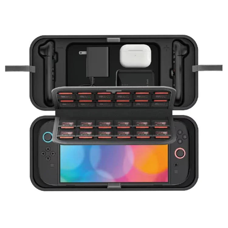 For Nintendo Switch 2 OIVO  Large-Capacity EVA Carrying Case With Built-In Stand, 24 Game Card Slots