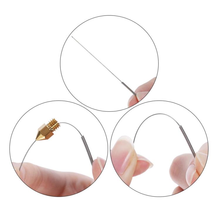Wiper Nozzle Unclogging Needle Print Nozzle Cleaning Steel Needle, 10pcs /Set, 10pcs /Set+2 Tweezers