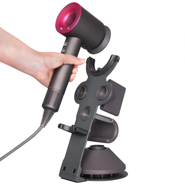 For Dyson Supersonic Hair Dryer Desktop Holder Metal Stand with Cable Organizer, Detachable Black