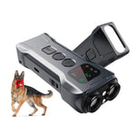 P9 Dual Head Ultrasonic Dog Deterrent Rechargeable Anti-Bark Device with Color Screen, LED Tail Light, P9