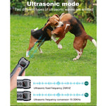 P9 Dual Head Ultrasonic Dog Deterrent Rechargeable Anti-Bark Device with Color Screen, LED Tail Light, P9