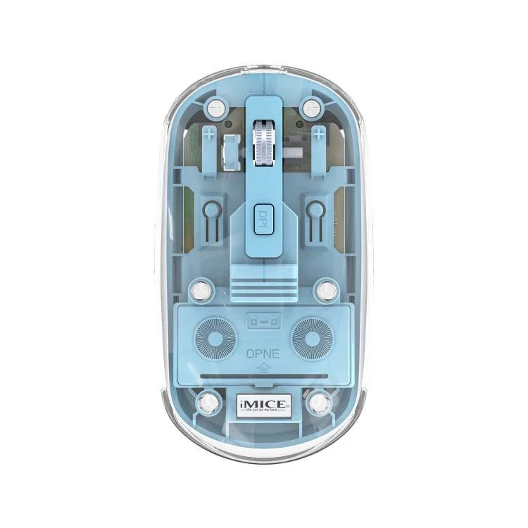 IMICE T400 4 Keys 1600DPI Dual-Mode Mouse Transparent Bluetooth Charging Wireless Silent Mice
