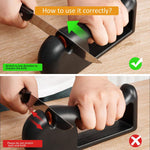 4-in-1 Rotating Knife Sharpener with Coarse/Medium/Fine/Serrated Modes for Kitchen Knives, Scissors, Tools