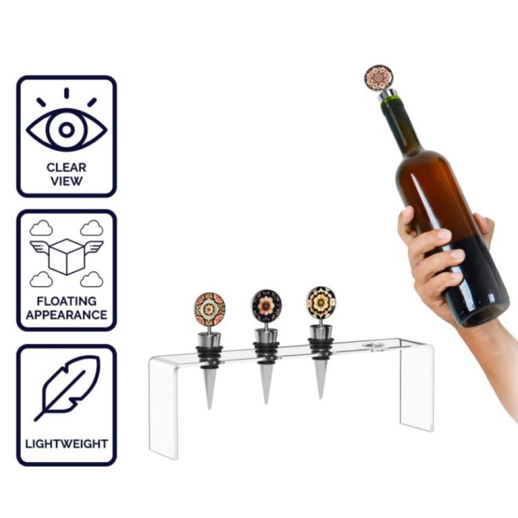 Acrylic Wine Bottle Cork Storage and Display Stand, YX184 1pc, YX184 2pcs /Set