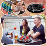 25-hole Wine Glass Tray Stand With Center Bottle Slot, YX183 1pc