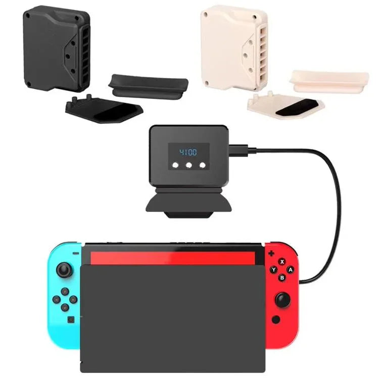 For Nintendo Switch 2 / Switch Console Exhaust Radiator With Temperature Display data, RDS-2827 White, RDS-2827  Black