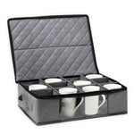 Coffee Mug Storage Box with Compartments and Lid