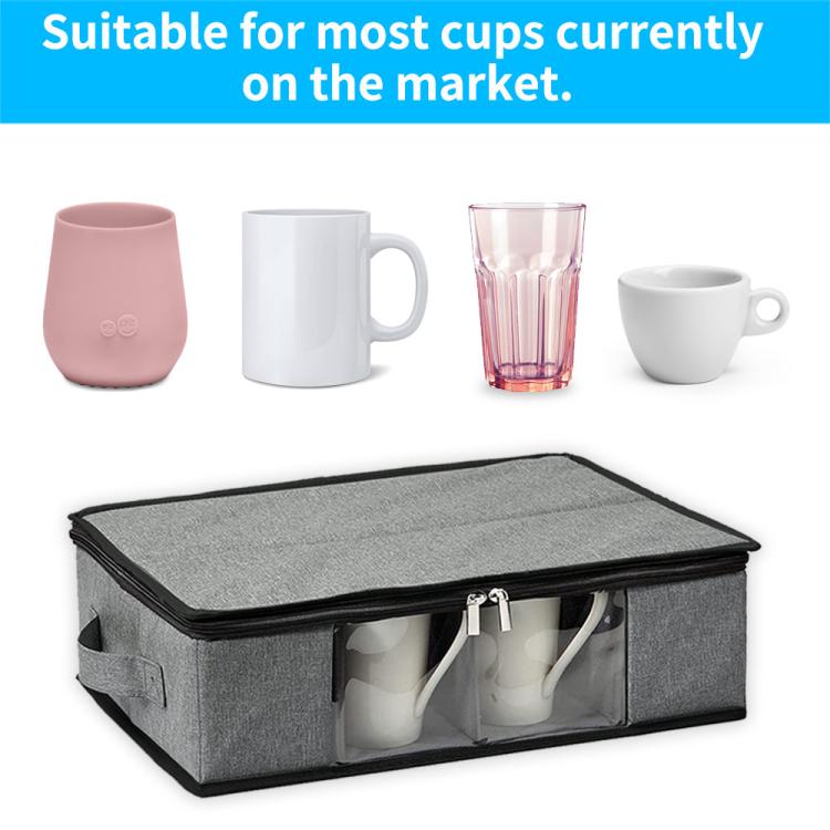 Coffee Mug Storage Box with Compartments and Lid
