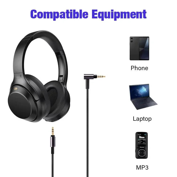 3.5mm Headphone Audio Cable, For Sony WH-1000XM3 / WH-1000XM2 / WH-1000XM4 / WH-H900N / WH-H800, 1.5m Wire Control, 1.5m Direct