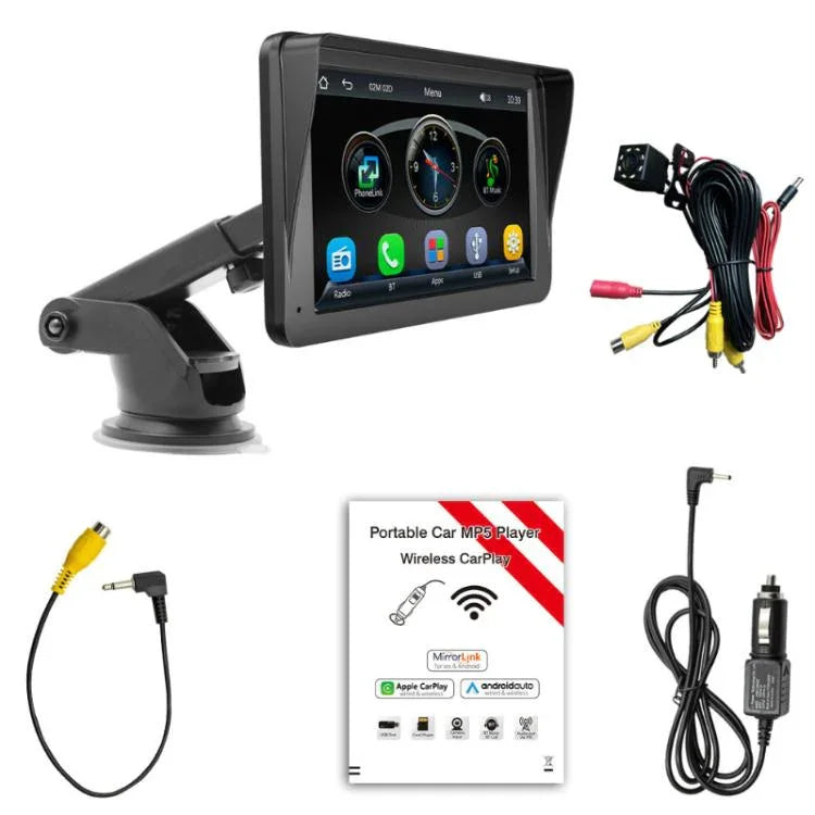 7-inch HD  Touch Screen + HD 8-light Reversing Image Wireless Carplay Car MP5 Player, X5300 With 8-light Camera