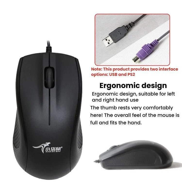 Little Kangaroo DS-9821 DS-911 Laptop Industrial Wired Keyboard And Mouse Set, USB, PS2