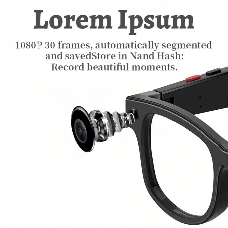 AIMB-G1 Smart Glasses with 5MP Camera & Real-Time AI Translation 1080P Stabilized Video, 3 Lens Kit, AIMB-G1