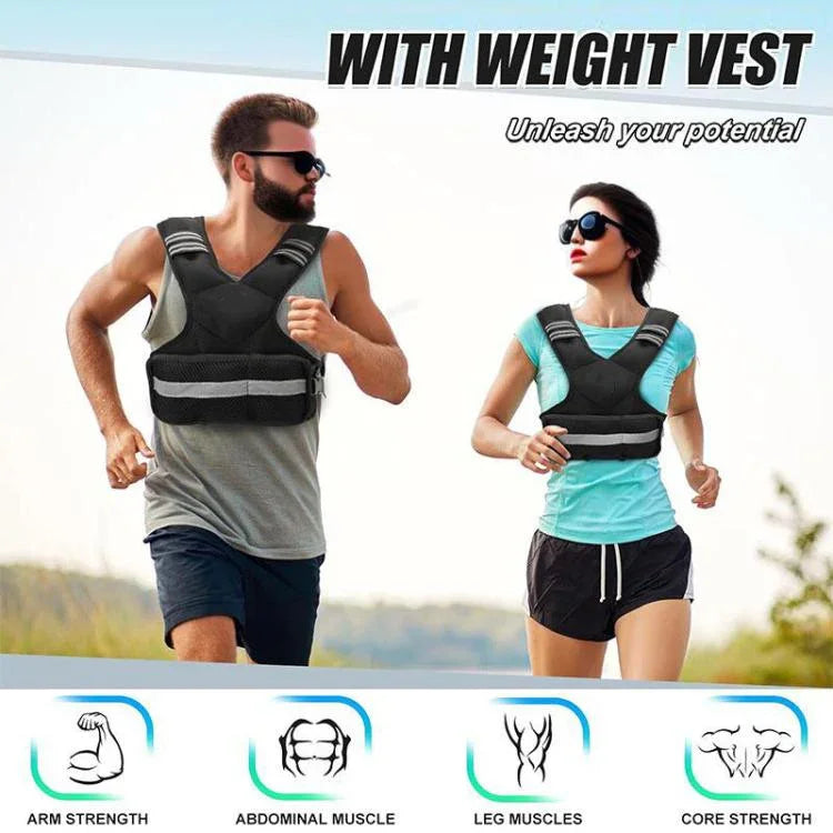 Fitness Adjustable Weights Reflective Sports Cests, 5KG