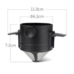 Portable Paperless Coffee Filter Cup Coffee Drip Filter Cone, White, Black, Black With Base, White With Base