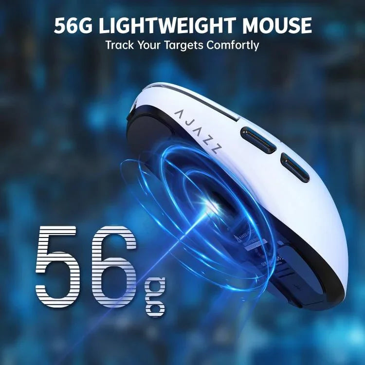 Ajazz 2.4G / Wired Dual Mode Gaming Mouse PAW3395 Chip, AJ159P With Charge Dock Black, AJ159P With Charge Dock White, AJ159 White