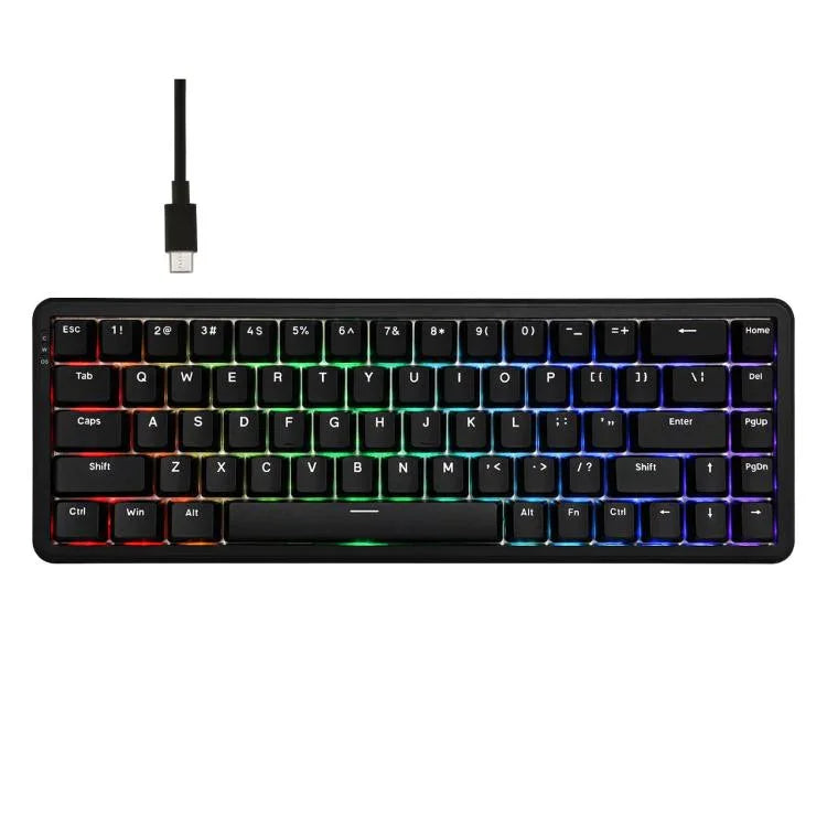 Ajazz AK680 MAX Magnetic Shaft Mechanical Wired Keyboard With RGB Light, Black, White, Black Gray Yellow, Blue White Dark Blue, Side Engraving Gradient Pink, Contour Line Black, Contour Line White