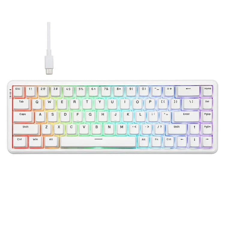 Ajazz AK680 MAX Magnetic Shaft Mechanical Wired Keyboard With RGB Light, Black, White, Black Gray Yellow, Blue White Dark Blue, Side Engraving Gradient Pink, Contour Line Black, Contour Line White