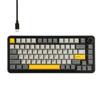 Ajazz AK820 MAX Hot-swappable Gasket 75 Mechanical Keyboard With RGB Light, Tri-mode Ice Cream Shaft Black Gray Yellow, Wired Magnetic Shaft Black Gray Yellow, Wired Magnetic Shaft Side Carved Gradient Gray