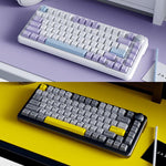 Ajazz AK820 MAX Hot-swappable Gasket 75 Mechanical Keyboard With RGB Light, Tri-mode Ice Cream Shaft Black Gray Yellow, Wired Magnetic Shaft Black Gray Yellow, Wired Magnetic Shaft Side Carved Gradient Gray