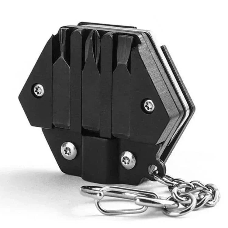 Multifunctional Stainless Steel Pocket Folding Hexagon Knife Outdoor Carrying EDC Combination Screwdriver