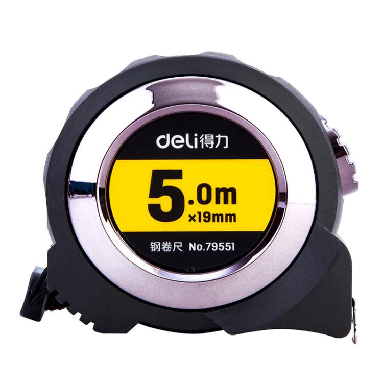Self-Locking Steel Tape Measure TPR Covered Measuring Ruler, Deli 79550 3m x 16mm, Deli 79551 5m x 19mm, Deli 79552 7.5m x 25mm, Deli 79553 10m x 25mm