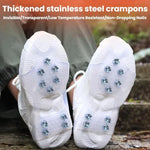 AOTU AT616 1pair Outdoor Anti-Fall 10 Teeth Spikes Ice Claws Mountaineering Ice Snow Slip Resistant Shoe Covers, S For 24-33 Shoe Size, M For 34-40 Shoe Size, L For 41-44 Shoe Size, XL For 45-49 Shoe Size