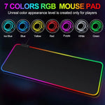Micro-USB LED Glowing Mouse Keyboard Pad RGB Colorful Lights Locked Edge Thickened Mouse Desk Pad, 250x350x3mm, 250x350x4mm, 300x800x3mm, 300x800x4mm, 400x900x3mm, 400x900x4mm