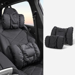 Car Stain-Resistant Leather Headrest Car Neck Pillow Lumbar Cushion Set, Headrest Black, Headrest Brown, Headrest Red, Backrest Black, Backrest Brown, Backrest Red, Headrest+Backrest Black, Headrest+Backrest Brwon, Headrest+Backrest Red