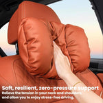 Car Stain-Resistant Leather Headrest Car Neck Pillow Lumbar Cushion Set, Headrest Black, Headrest Brown, Headrest Red, Backrest Black, Backrest Brown, Backrest Red, Headrest+Backrest Black, Headrest+Backrest Brwon, Headrest+Backrest Red