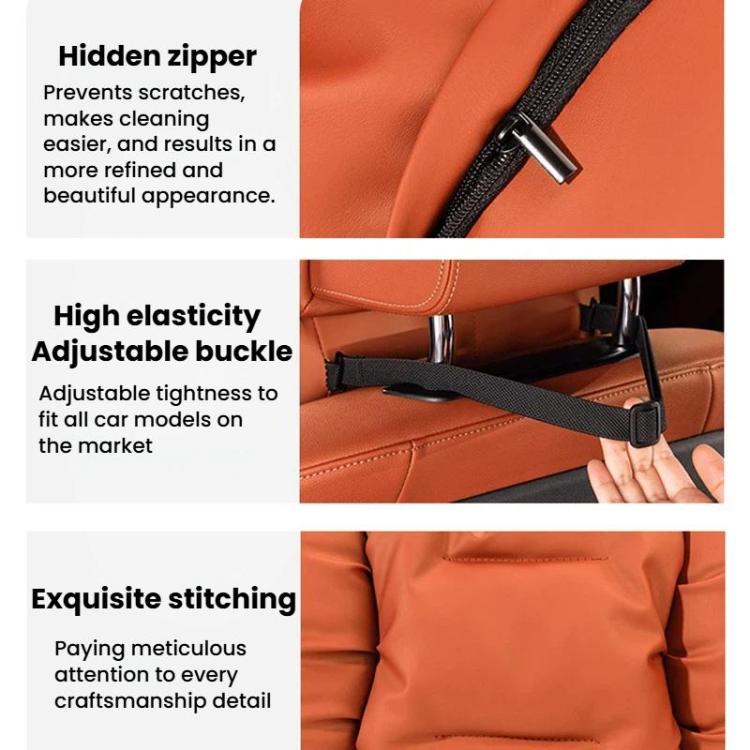 Car Stain-Resistant Leather Headrest Car Neck Pillow Lumbar Cushion Set, Headrest Black, Headrest Brown, Headrest Red, Backrest Black, Backrest Brown, Backrest Red, Headrest+Backrest Black, Headrest+Backrest Brwon, Headrest+Backrest Red